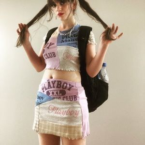 **PLAYBOY By PacSun** Sweetheart Spliced Mini Skirt